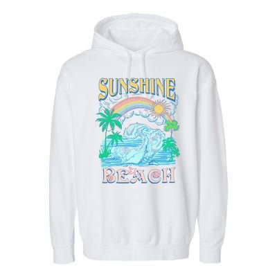 Vintage Summer Time Sunshine Beach Garment-Dyed Fleece Hoodie