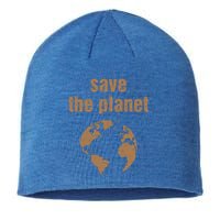 Vintage Save The Planegift Save The Earth Distressed Gift Sustainable Beanie