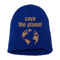 Vintage Save The Planegift Save The Earth Distressed Gift Short Acrylic Beanie