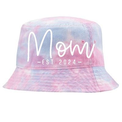 Vintage Soon To Be Mom Est 2024 Pregnancy Announcement Tie-Dyed Bucket Hat