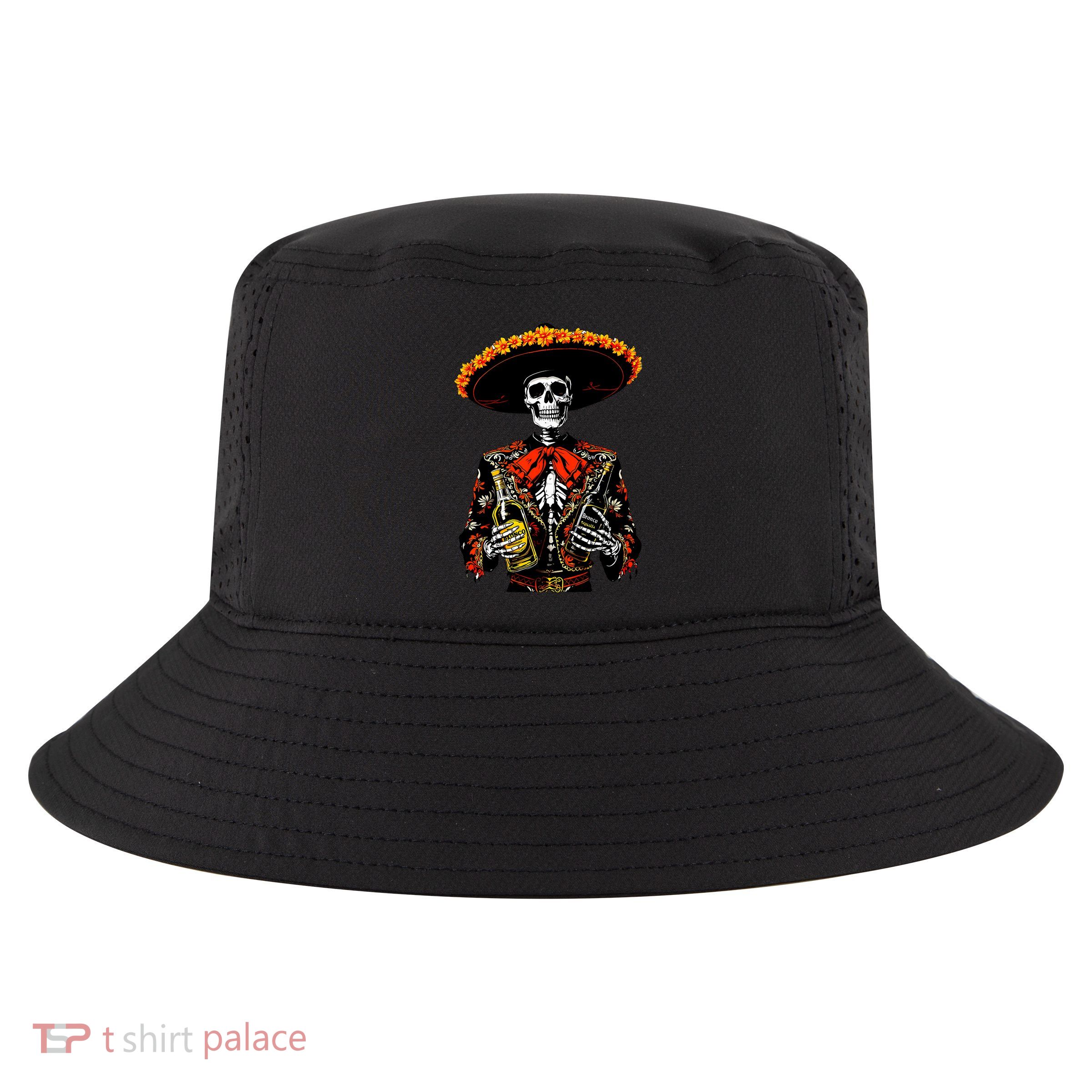 Vintage Skeleton Tequila Mexico Dia De Los Muertos Mexican Cool Comfort Performance Bucket Hat