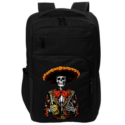 Vintage Skeleton Tequila Mexico Dia De Los Muertos Mexican Impact Tech Backpack