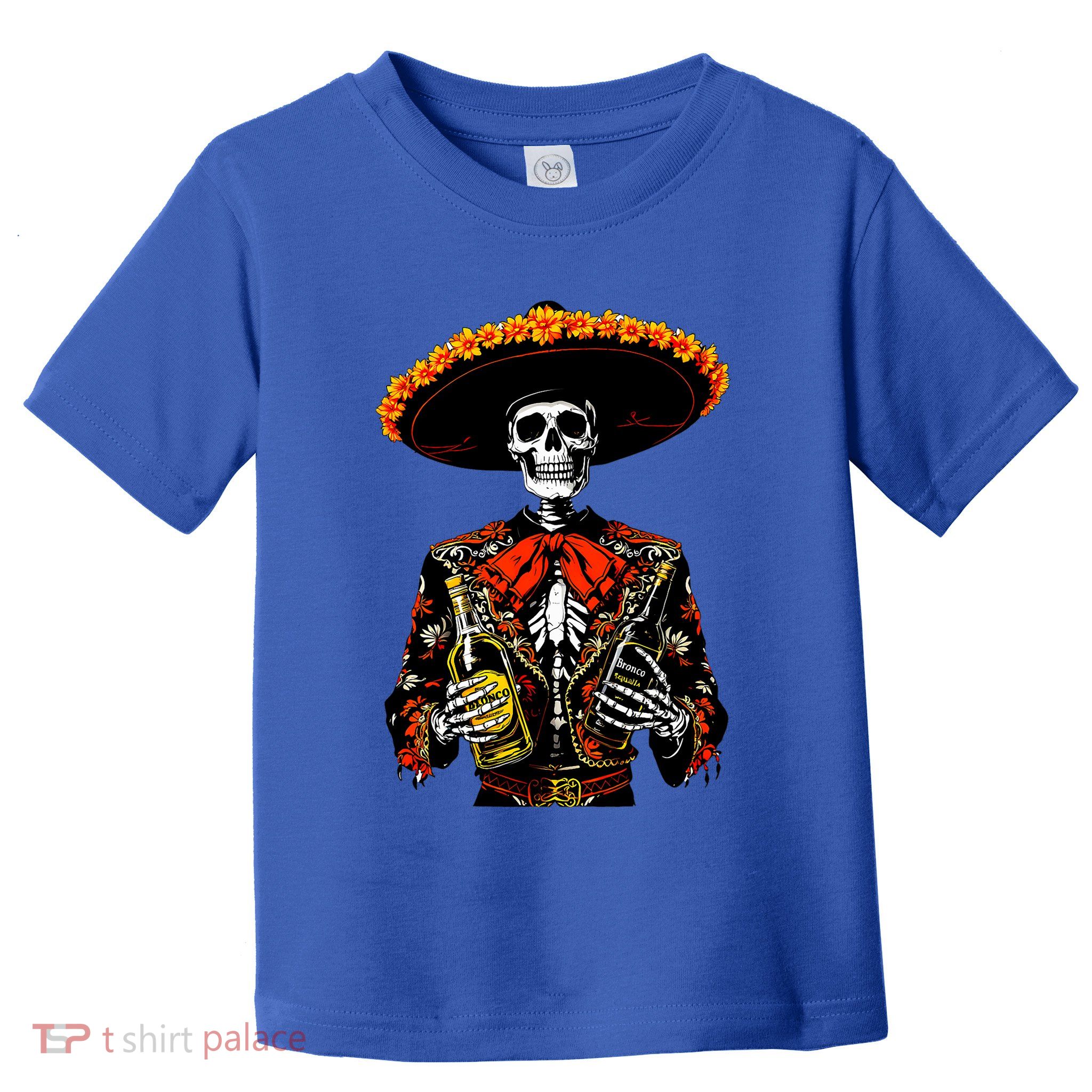 Vintage Skeleton Tequila Mexico Dia De Los Muertos Mexican Toddler T-Shirt