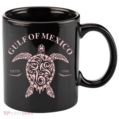 Vintage Sea Turtle Gulf of Mexico Est 1550 Anti Trump 11oz C Handle Ceramic Mug