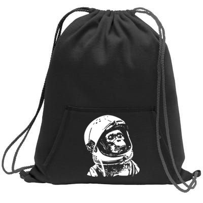 Vintage Space Travel Astronaut Monkey Sweatshirt Cinch Pack Bag