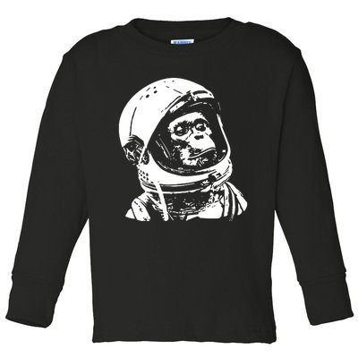 Vintage Space Travel Astronaut Monkey Toddler Long Sleeve Shirt