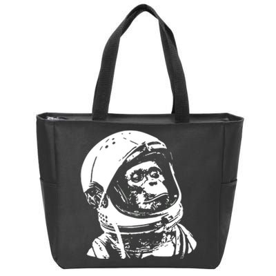 Vintage Space Travel Astronaut Monkey Zip Tote Bag