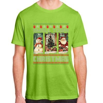 Vintage Small Town Christmas Retro Xmas Tree Santa Claus Adult ChromaSoft Performance T-Shirt