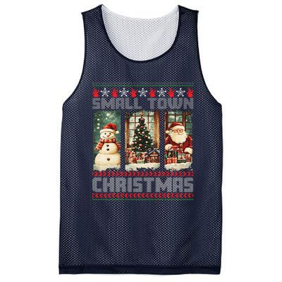 Vintage Small Town Christmas Retro Xmas Tree Santa Claus Mesh Reversible Basketball Jersey Tank