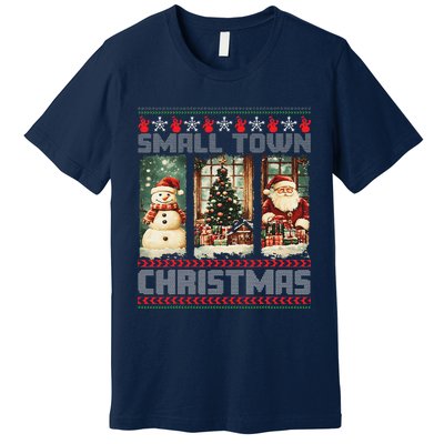 Vintage Small Town Christmas Retro Xmas Tree Santa Claus Premium T-Shirt