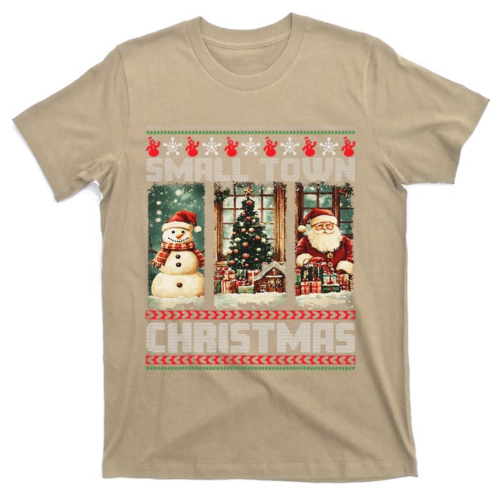 Vintage Small Town Christmas Retro Xmas Tree Santa Claus T-Shirt