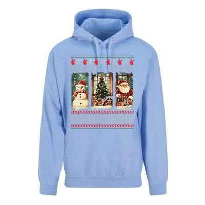 Vintage Small Town Christmas Retro Xmas Tree Santa Claus Unisex Surf Hoodie