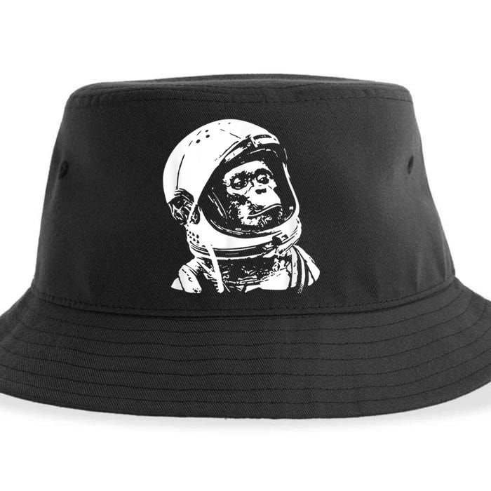 Vintage Space Travel Astronaut Monkey Sustainable Bucket Hat