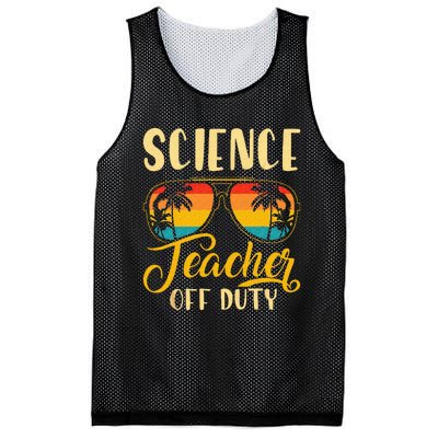 Vintage Science Teacher Off Duty Last Day Of School Summer Mesh Reversible Basketball Jersey Tank