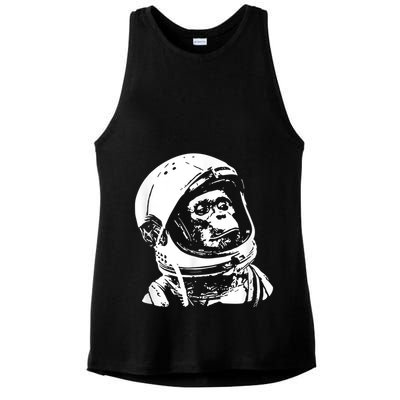 Vintage Space Travel Astronaut Monkey Ladies PosiCharge Tri-Blend Wicking Tank