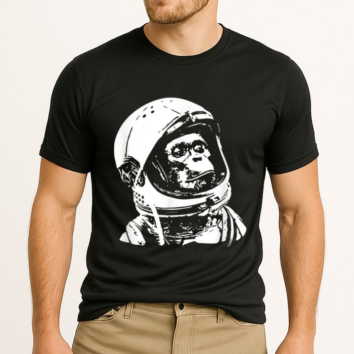 Vintage Space Travel Astronaut Monkey Performance Shirt