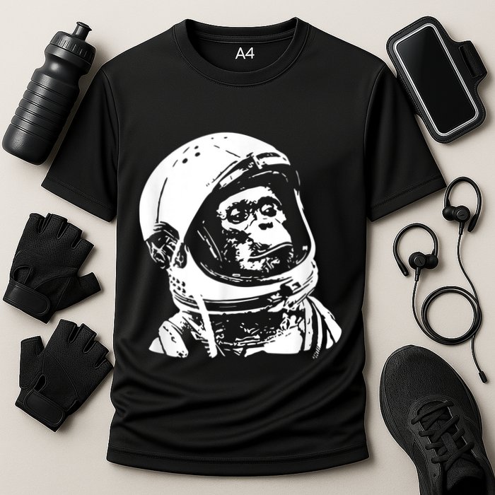 Vintage Space Travel Astronaut Monkey Performance Shirt