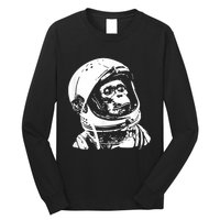Vintage Space Travel Astronaut Monkey Long Sleeve Shirt