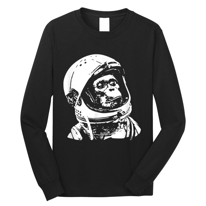 Vintage Space Travel Astronaut Monkey Long Sleeve Shirt