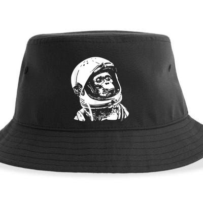 Vintage Space Travel Astronaut Monkey Sustainable Bucket Hat