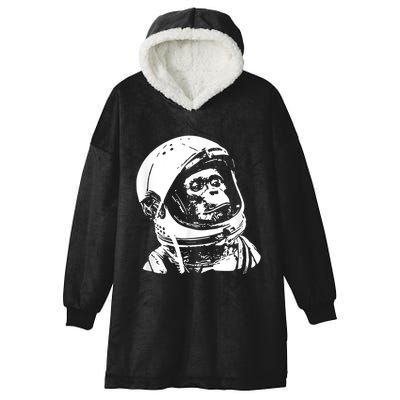 Vintage Space Travel Astronaut Monkey Hooded Wearable Blanket
