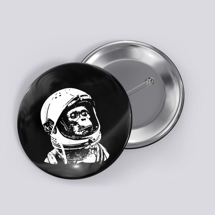 Vintage Space Travel Astronaut Monkey Button