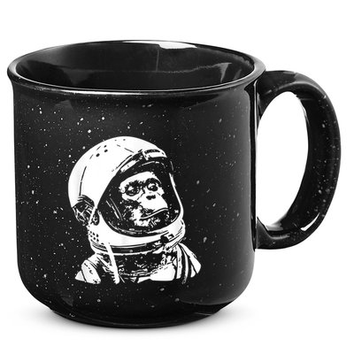 Vintage Space Travel Astronaut Monkey 15oz Campfire Ceramic Mug