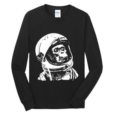 Vintage Space Travel Astronaut Monkey Tall Long Sleeve T-Shirt
