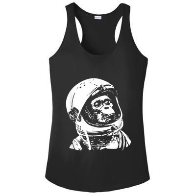 Vintage Space Travel Astronaut Monkey Ladies PosiCharge Competitor Racerback Tank