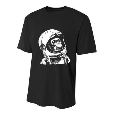 Vintage Space Travel Astronaut Monkey Youth Performance Sprint T-Shirt