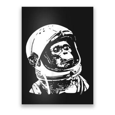 Vintage Space Travel Astronaut Monkey Poster
