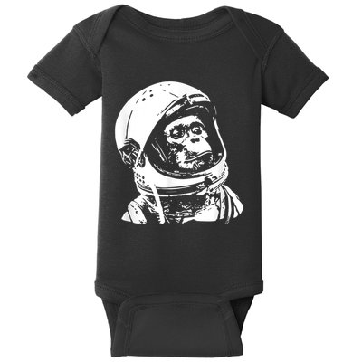 Vintage Space Travel Astronaut Monkey Baby Bodysuit