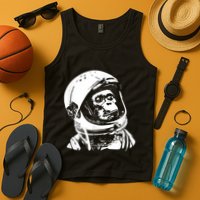 Vintage Space Travel Astronaut Monkey Tank Top