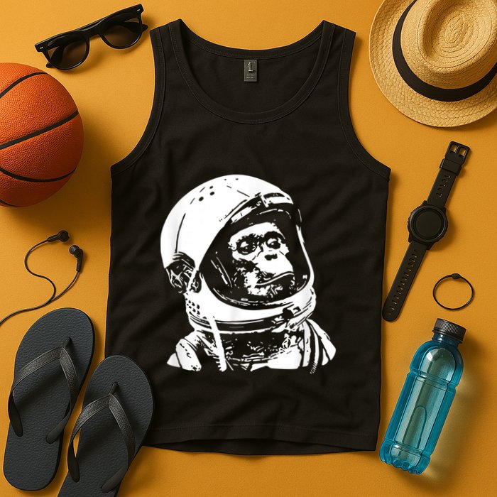 Vintage Space Travel Astronaut Monkey Tank Top