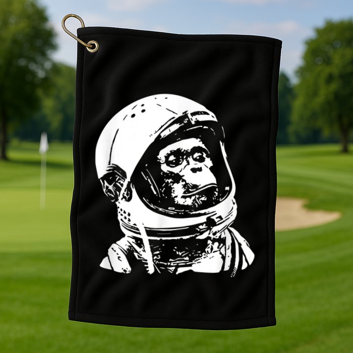 Vintage Space Travel Astronaut Monkey Golf Towel