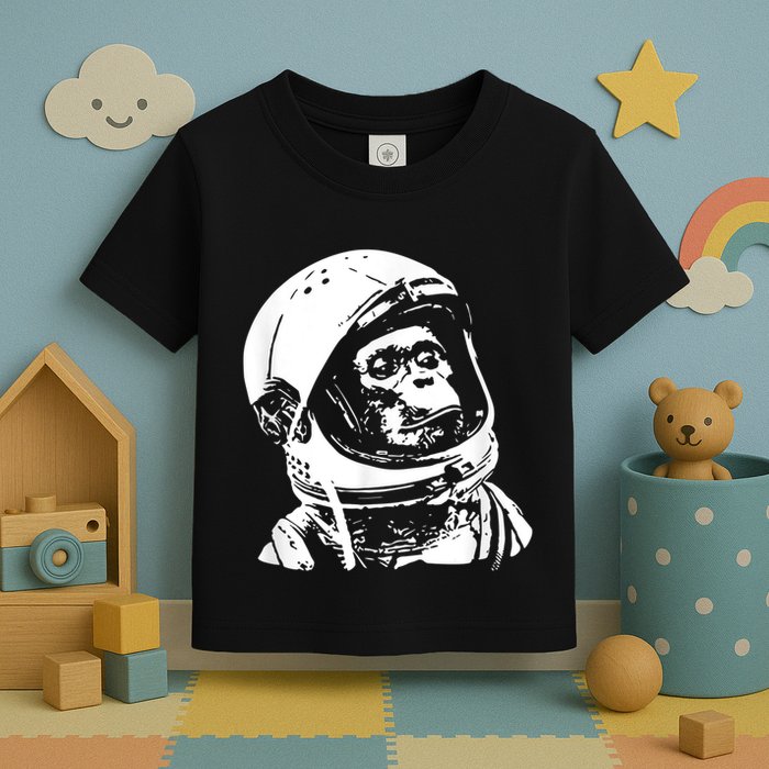 Vintage Space Travel Astronaut Monkey Toddler T-Shirt