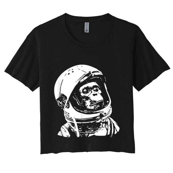 Vintage Space Travel Astronaut Monkey Crop Top