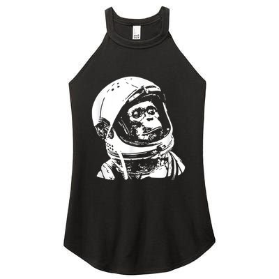 Vintage Space Travel Astronaut Monkey Women's Perfect Tri Rocker Tank