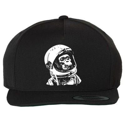 Vintage Space Travel Astronaut Monkey Wool Snapback Cap
