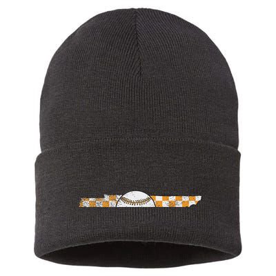 Volunr State Tennessee Checkerboard Baseball Tennessee Sustainable Knit Beanie