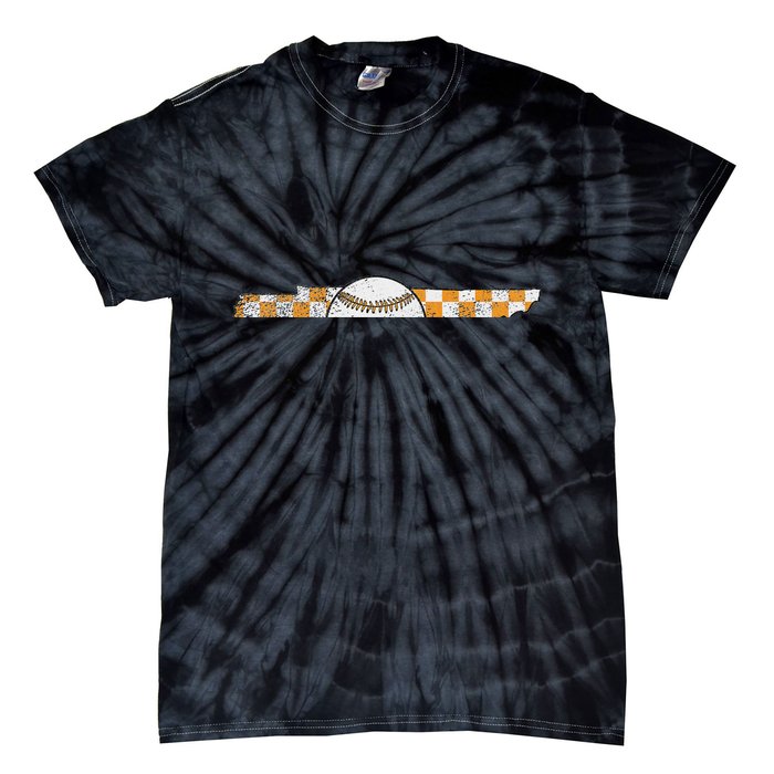 Volunr State Tennessee Checkerboard Baseball Tennessee Tie-Dye T-Shirt