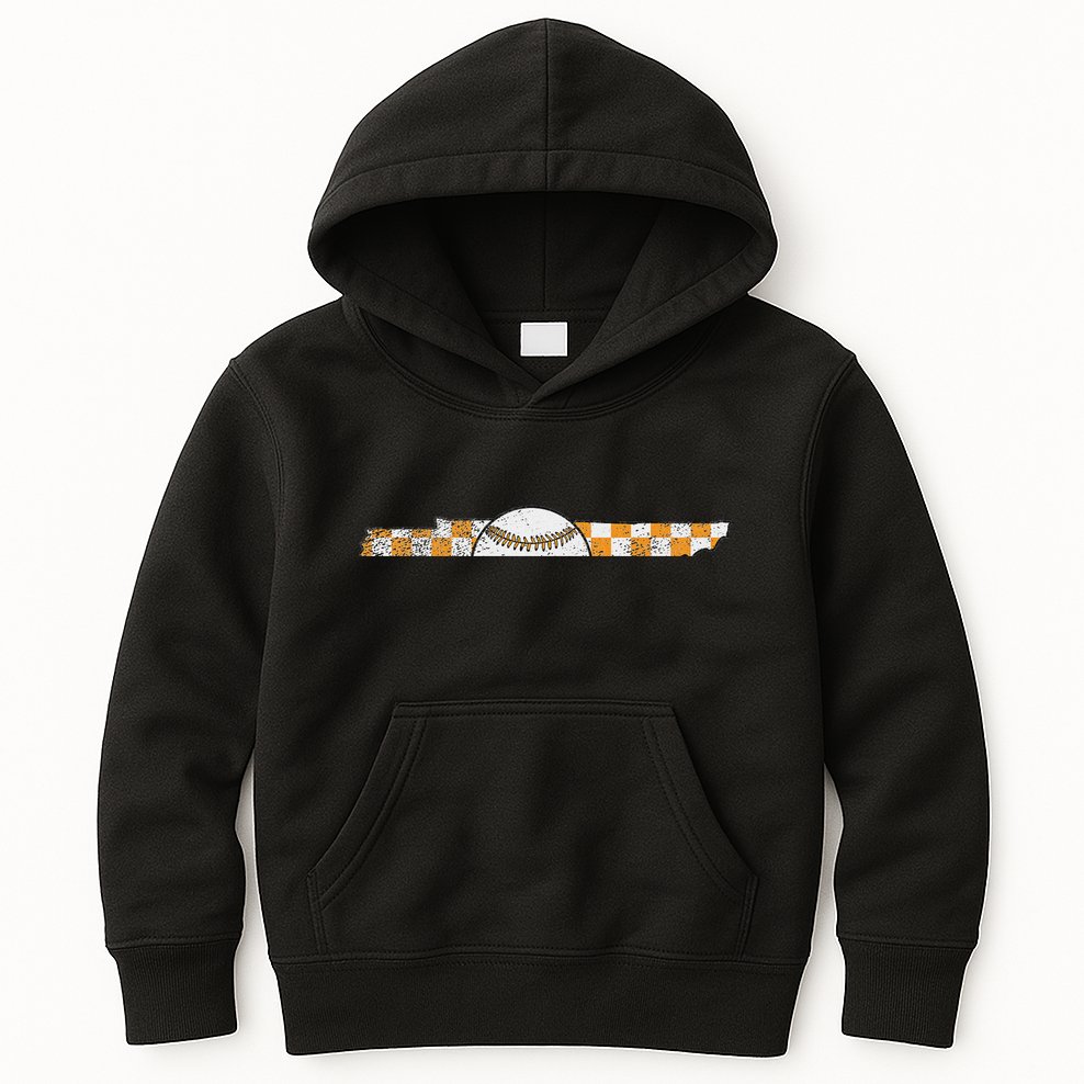 Volunr State Tennessee Checkerboard Baseball Tennessee Kids Hoodie