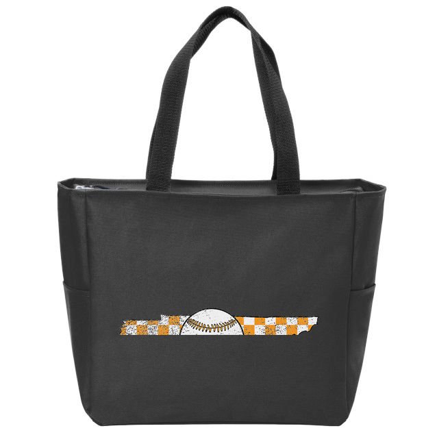 Volunr State Tennessee Checkerboard Baseball Tennessee Zip Tote Bag