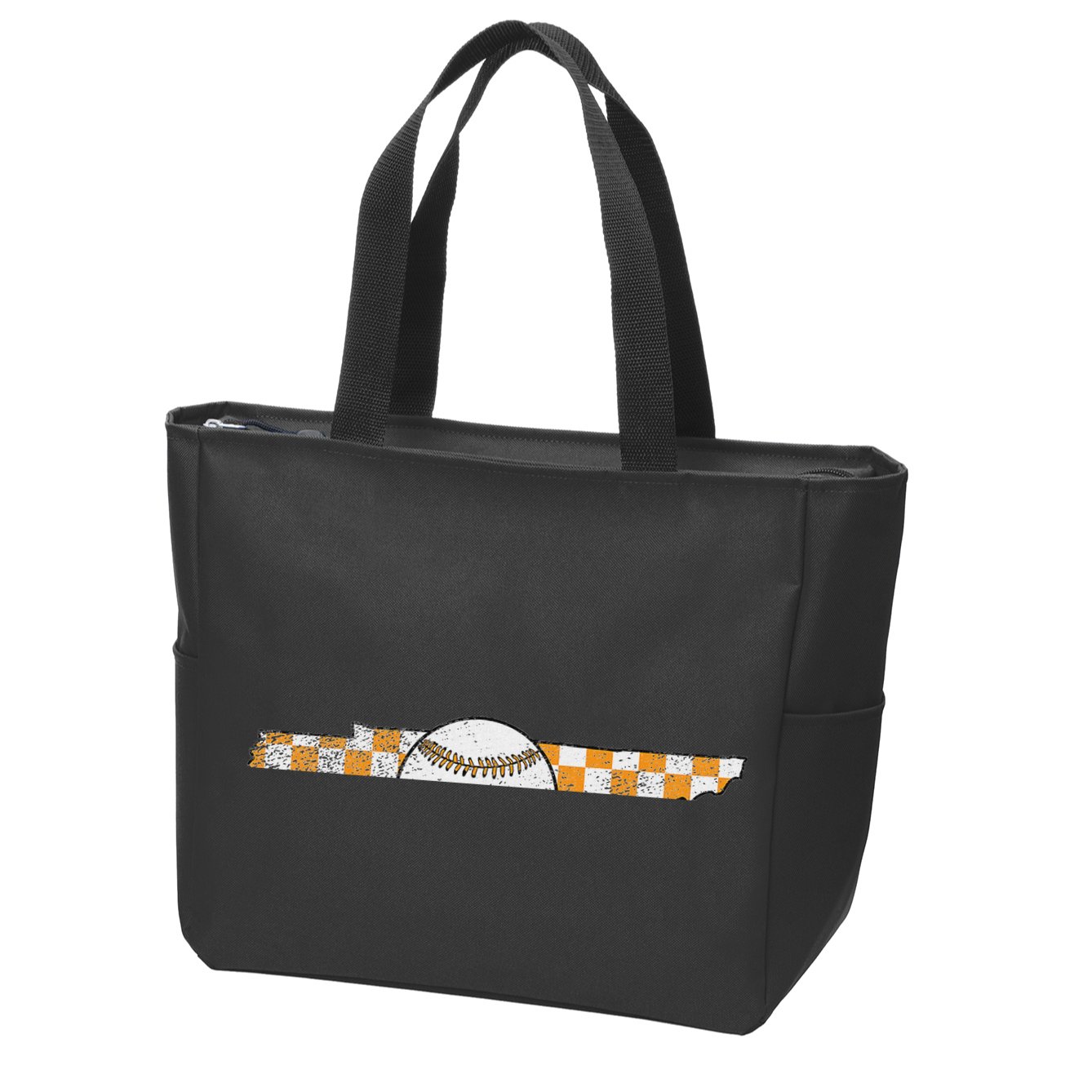 Volunr State Tennessee Checkerboard Baseball Tennessee Zip Tote Bag