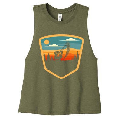 Vintage Sporting Trap Clay Lover Skeet Clay Women's Racerback Cropped Tank