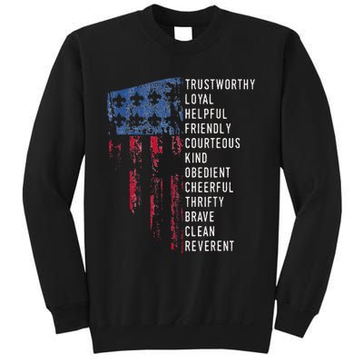 Vintage Scouting Us America Flag Scouting Law Sweatshirt