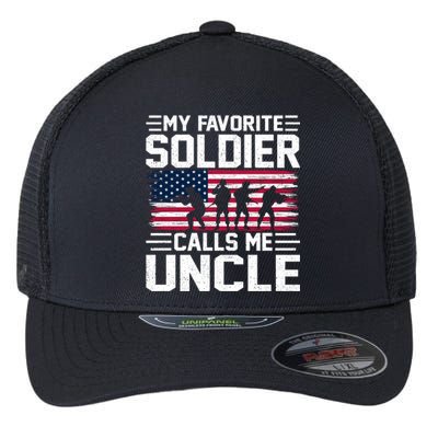 Vintage Style Usa Flag Soldier Uncle Army Father's Day Gift Flexfit Unipanel Trucker Cap