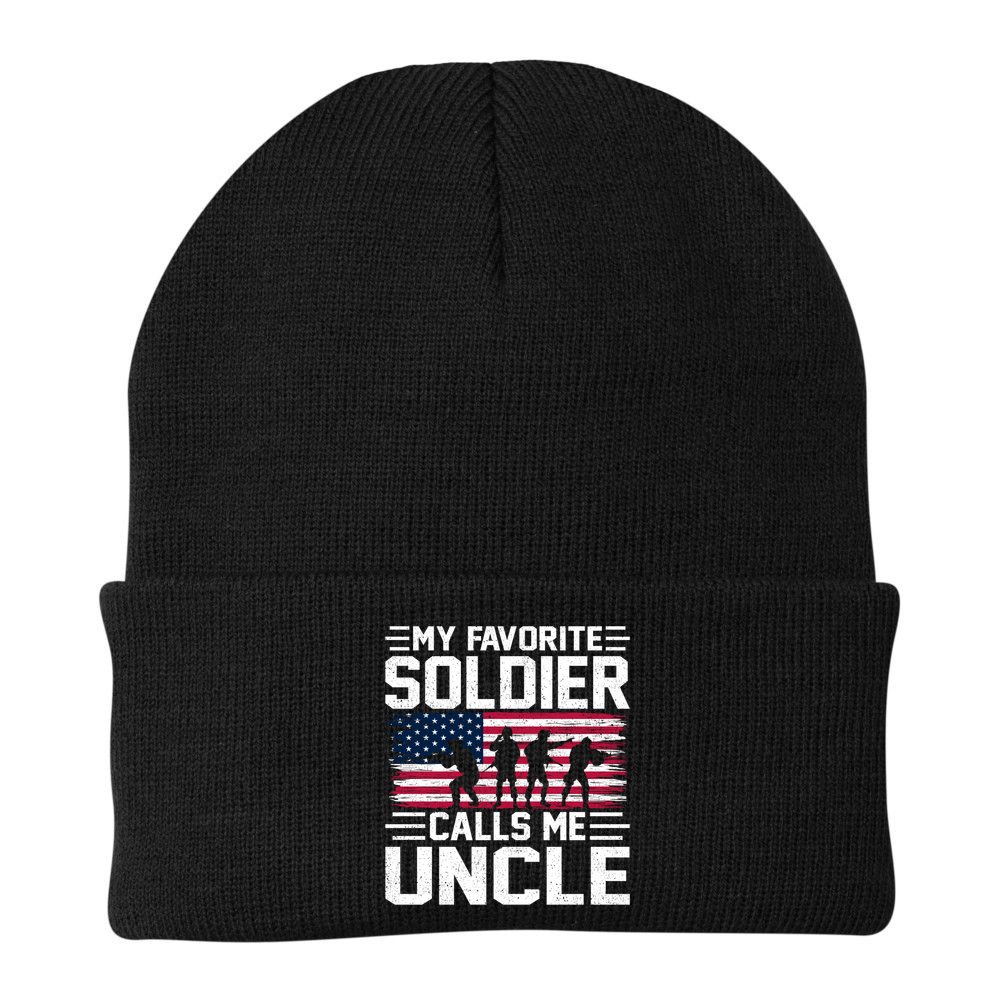 Vintage Style Usa Flag Soldier Uncle Army Father's Day Gift Beanie