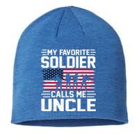 Vintage Style Usa Flag Soldier Uncle Army Father's Day Gift Sustainable Beanie