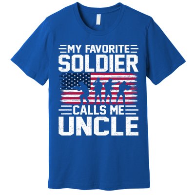 Vintage Style Usa Flag Soldier Uncle Army Father's Day Gift Premium T-Shirt